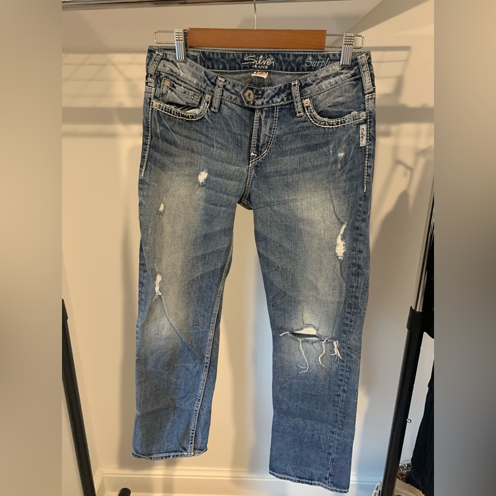 Silver Capri Jeans